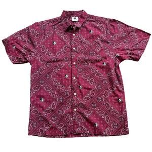Wes & Willy Florida Seminoles Button Down Shirt Men’s L Paisley Hawaiian Casual